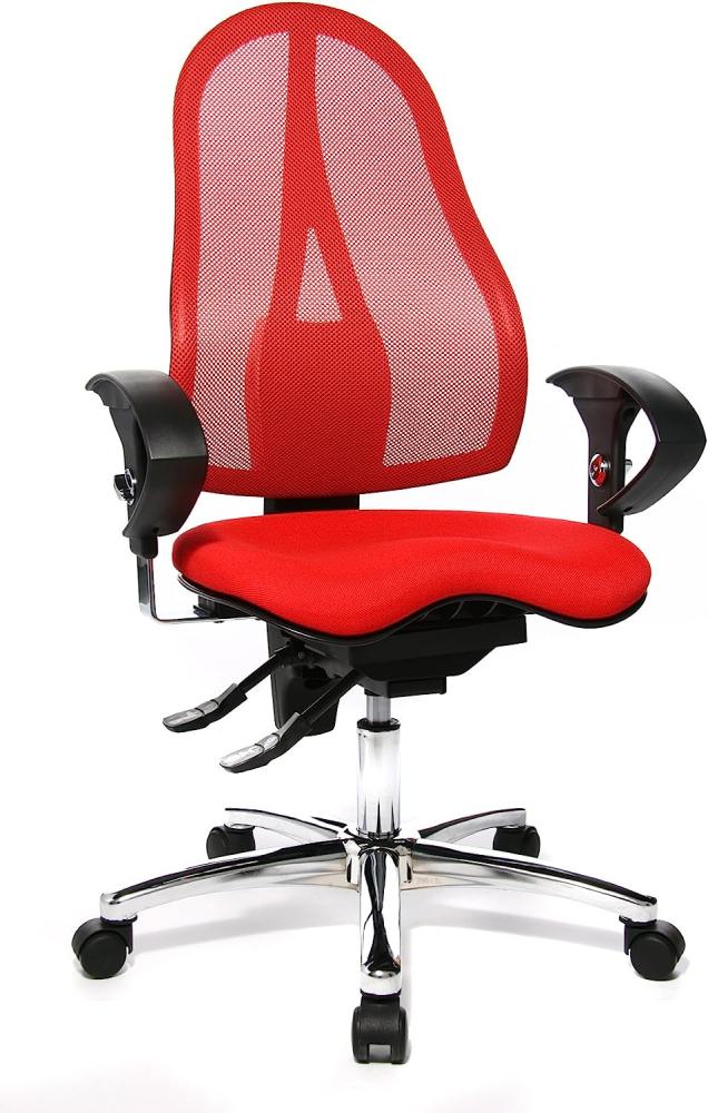 Topstar ST19UG21 Sitness 15, ergonomischer Bürostuhl, Schreibtischstuhl, inkl. höhenverstellbare Armlehnen, Bezugsstoff rot Bild 1