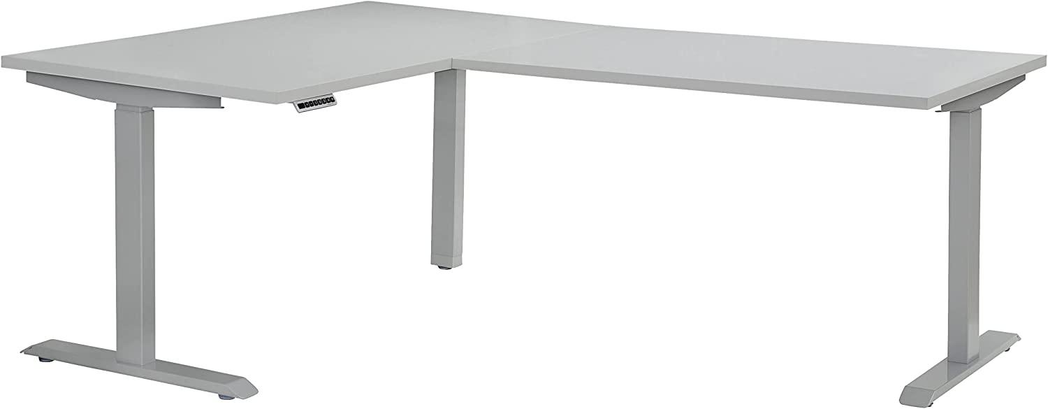 Schreibtisch >EDJUST< (BxHxT: 200x120x150 cm) in Metall platingrau - platingrau Bild 1