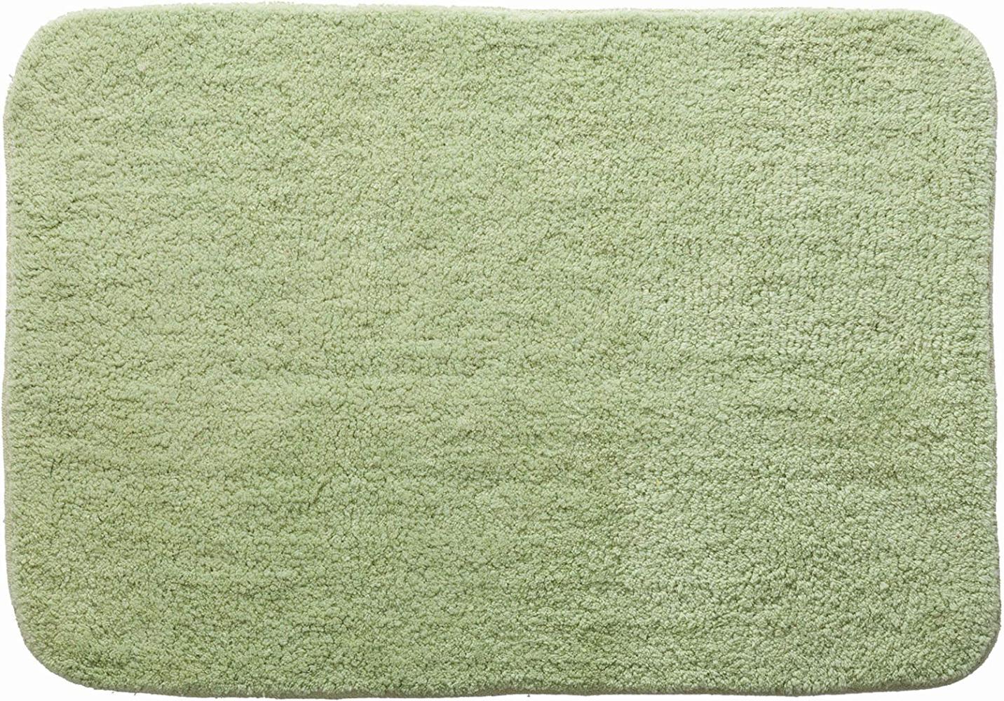 Spirella Badteppich Badematte Duschvorleger 100% Baumwolle Hochflor | flauschig | rutschhemmend | geeignet für Fußbodenheizung | 50x70 cm | Hellgrün Bild 1