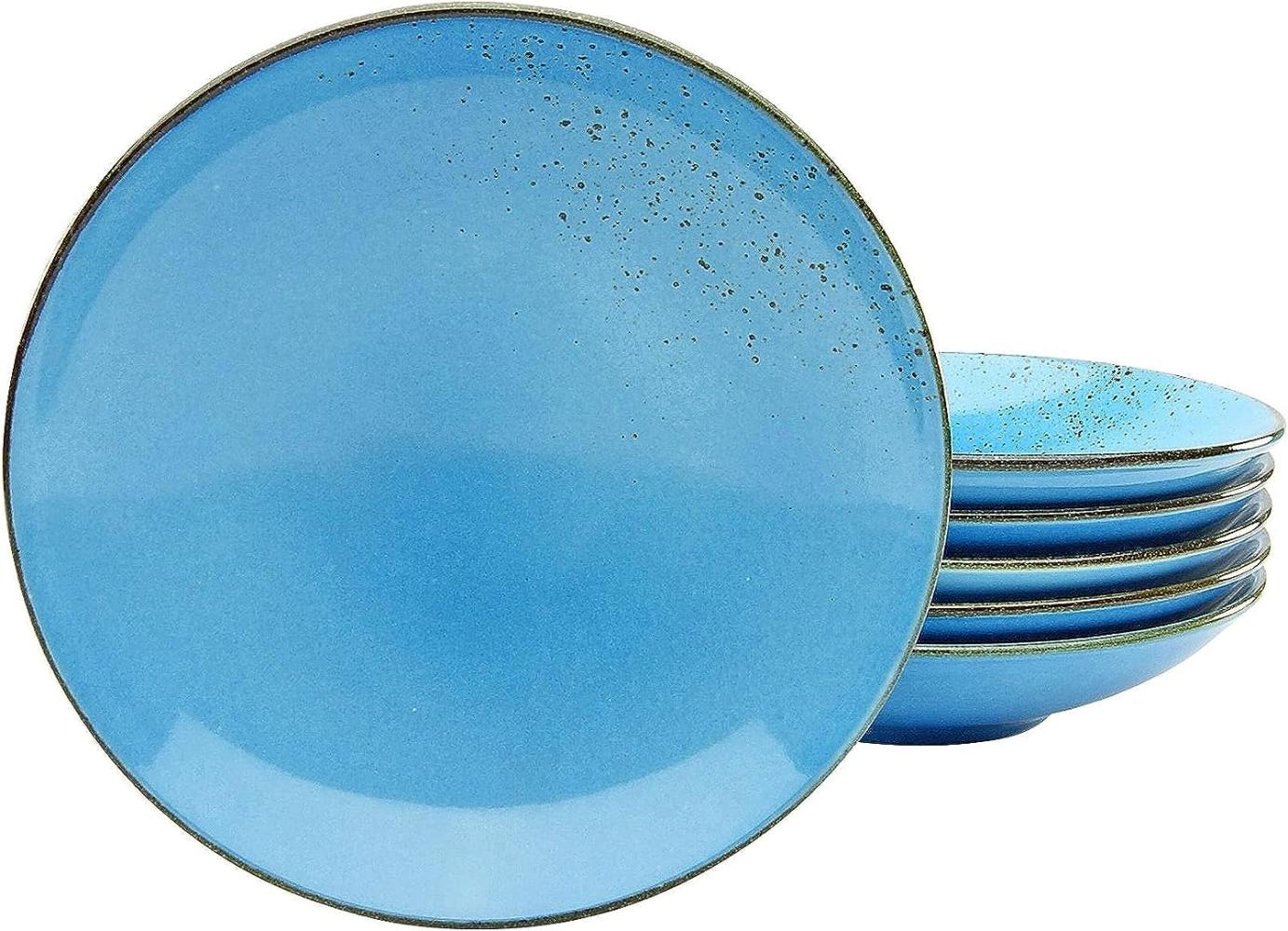 CreaTable 22061 Nature Collection Suppenteller 22 cm, blau (6er Pack) Bild 1