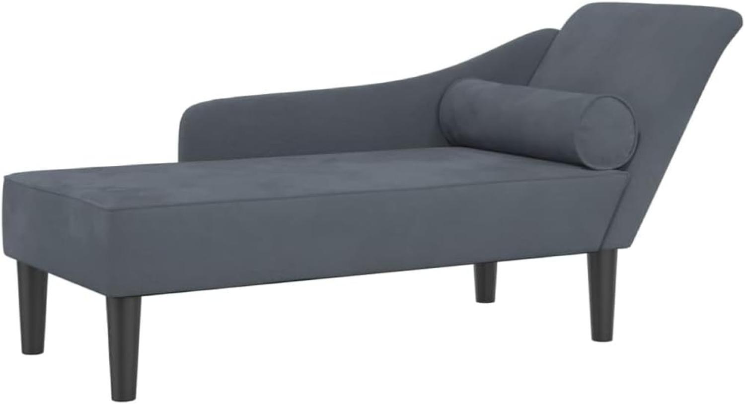 Chaiselongue mit Kissen Dunkelgrau Samt 4007589 Bild 1