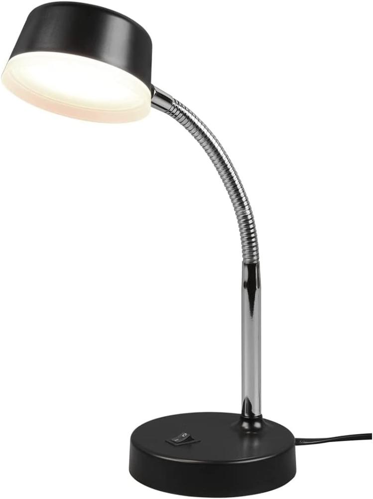 LED Schreibtischleuchte KIKO flexibel, Kunststoff Schwarz, 34cm hoch Bild 1