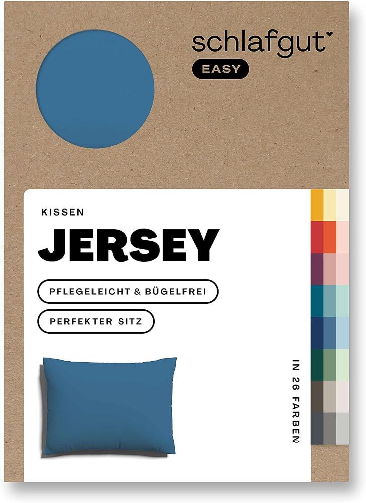 Schlafgut Kissenbezug EASY Jersey | Kissenbezug einzeln 40x60 cm | blue-mid Bild 1