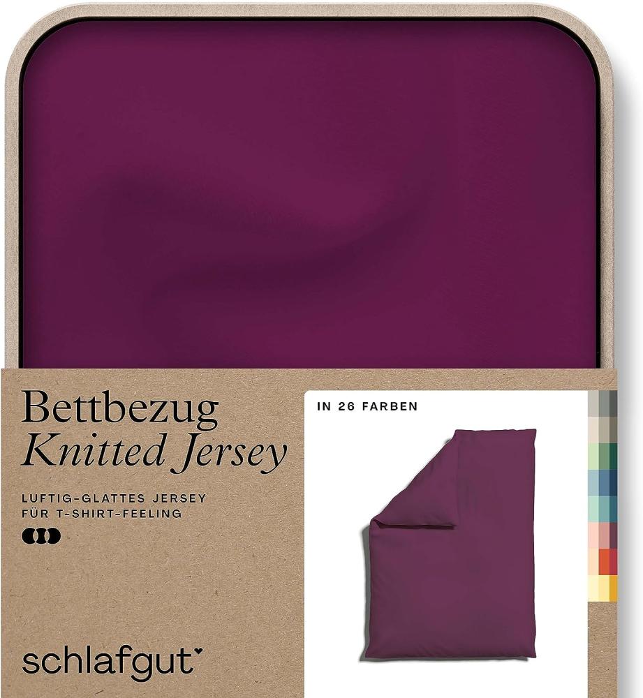 Schlafgut Knitted Jersey Bettwäsche | Bettbezug einzeln 155x220 cm | purple-deep Bild 1