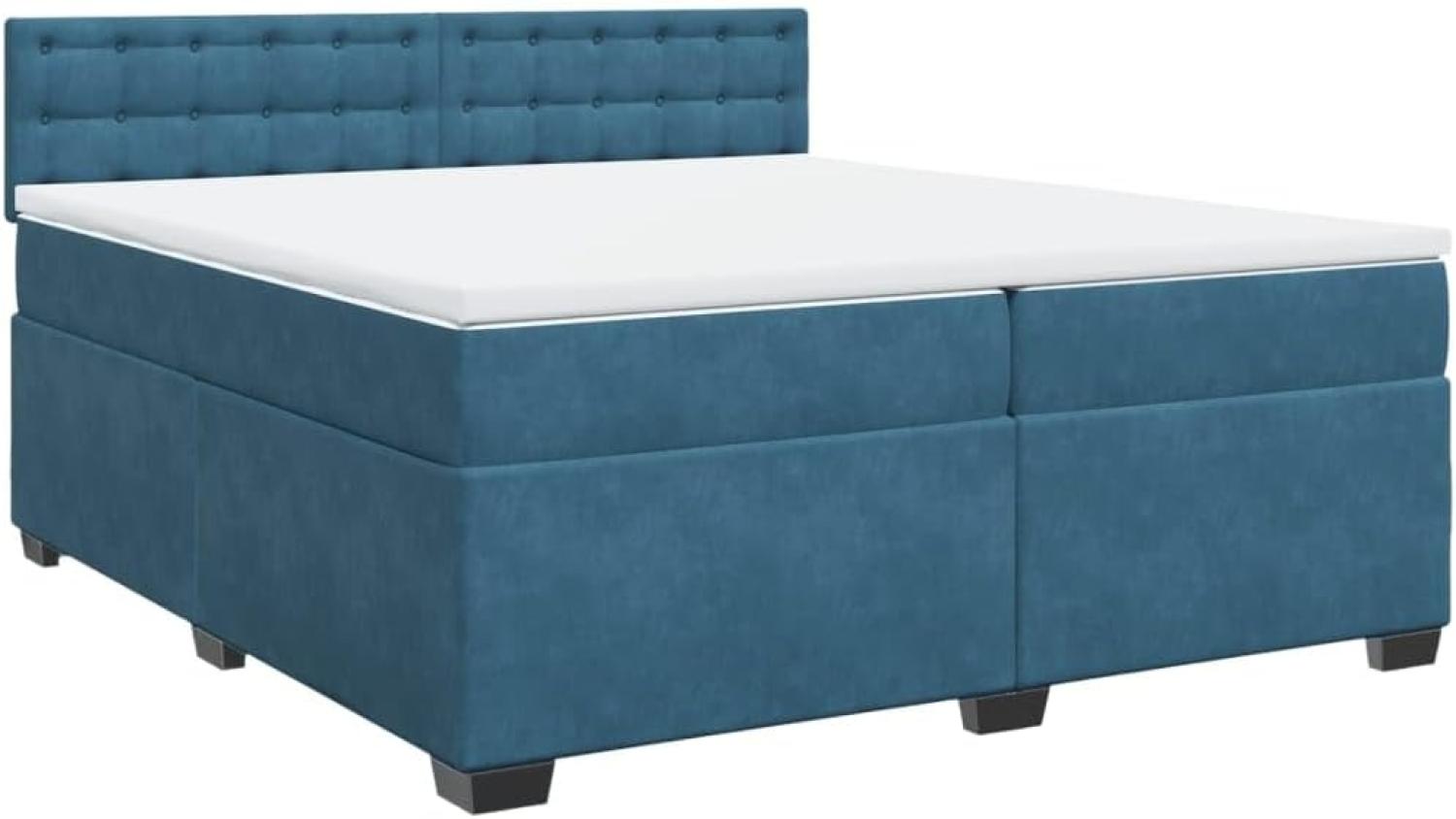 Boxspringbett mit Matratze Blau 200x200 cm Samt 3286418 Bild 1