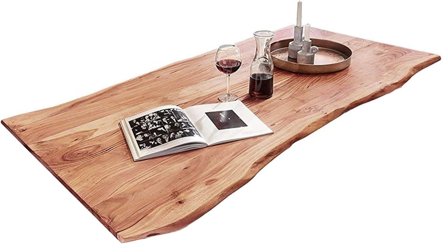 SAM Tischplatte 220x100 cm, Quintus, Akazie, naturfarben, stilvolle Baumkanten-Platte, Unikat Bild 1