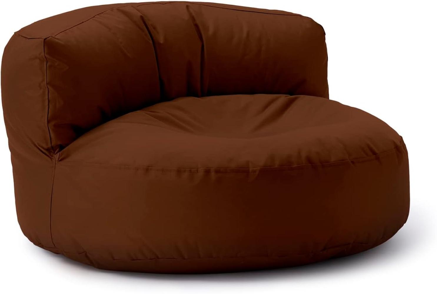 Lumaland Outdoor Sitzsack-Lounge, Rundes Sitzsack-Sofa für draußen, 320l Füllung, 90 x 50 cm, Braun Bild 1