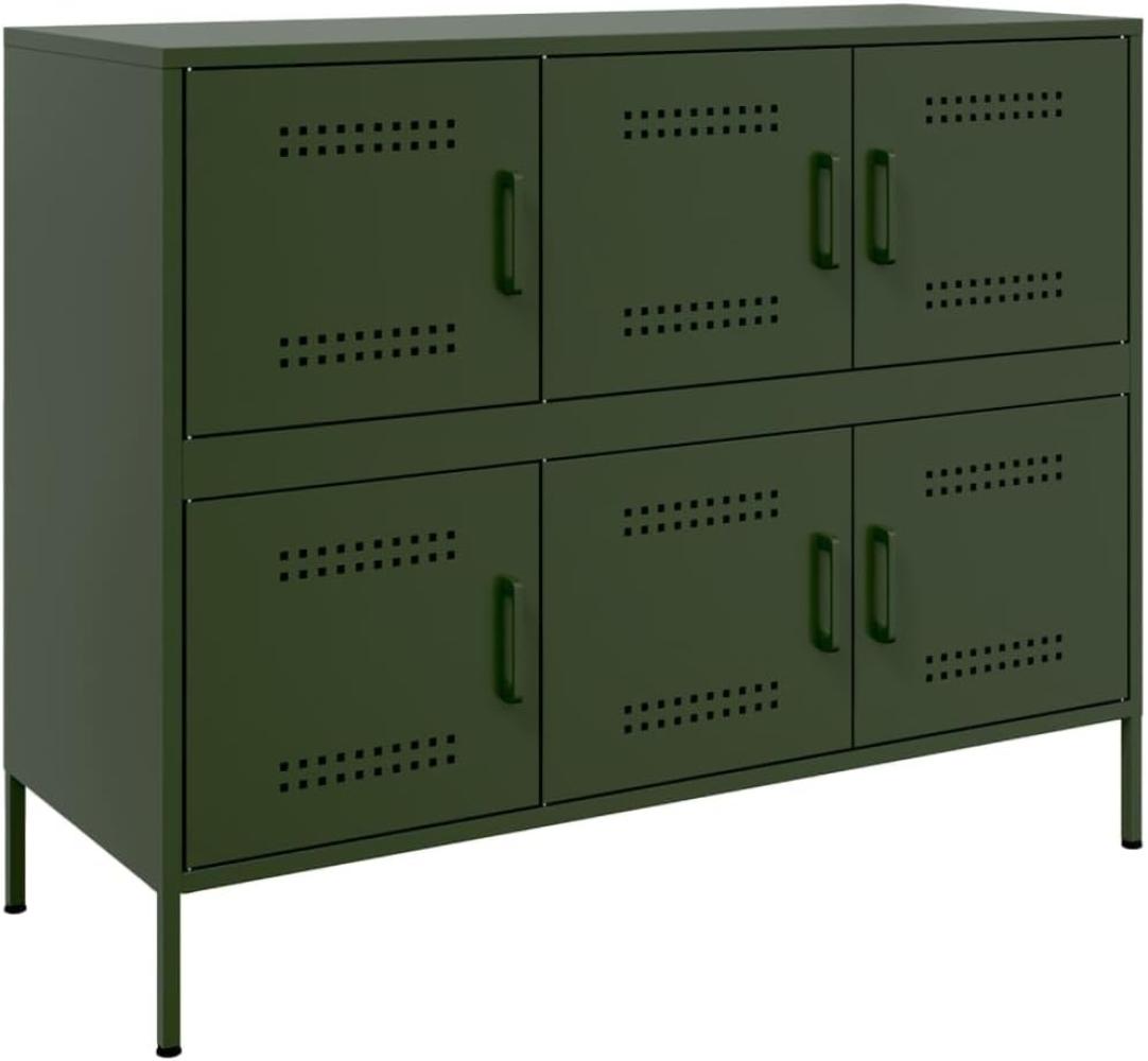 Sideboard Olivgrün 100,5x39x79 cm Kaltgewalzter Stahl 843100 Bild 1