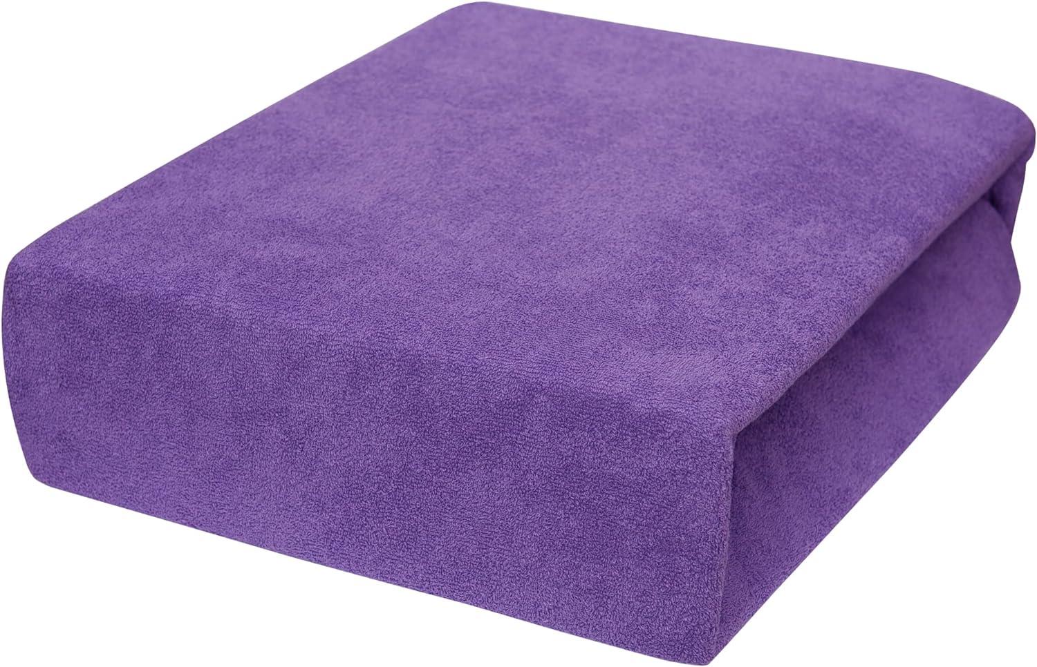 Frottier Spannbettuch passend zu 140 x 70 cm Kinderbett Matratze (Violett) Bild 1