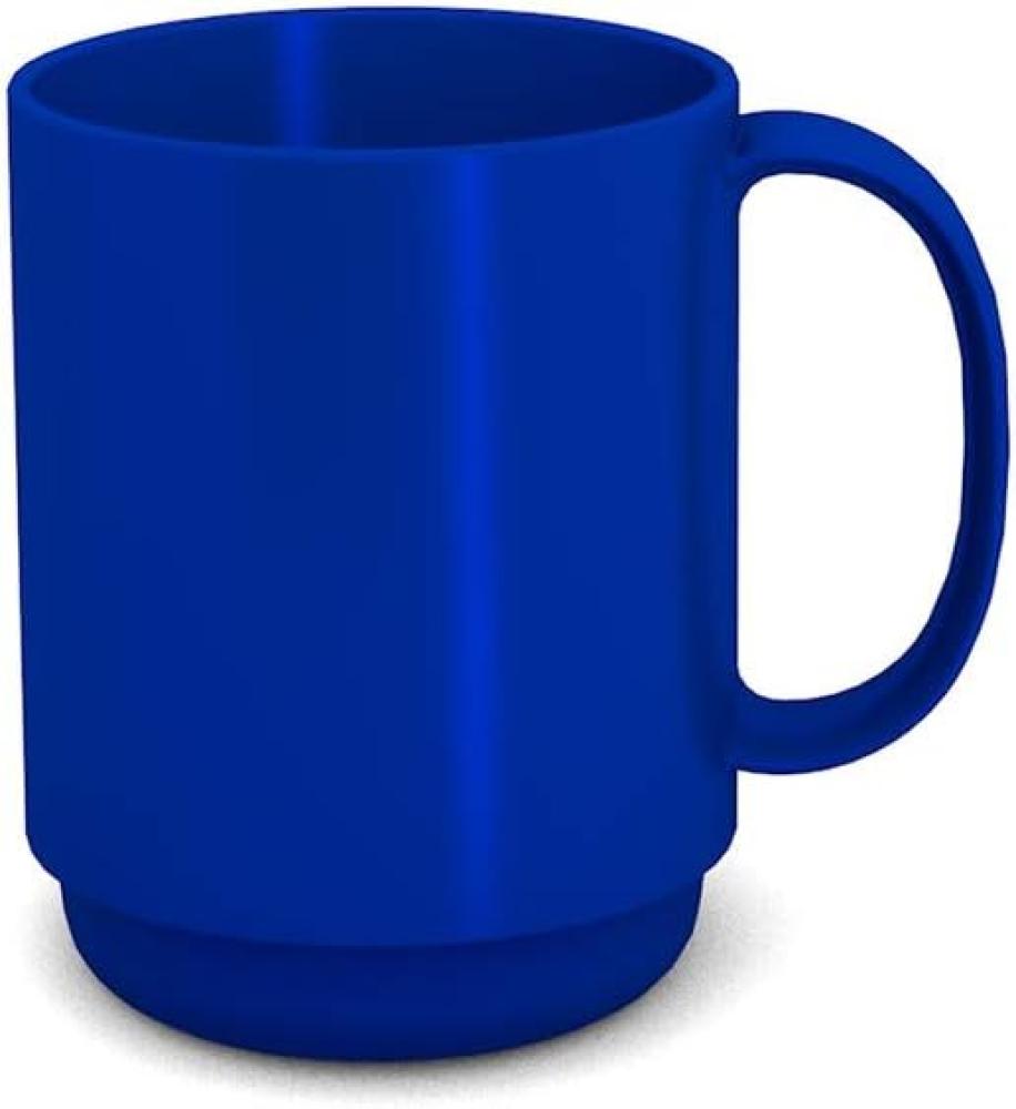 Ornamin Becher mit Henkel 300 ml blau (Modell 510) - Mehrweg-Becher Kunststoff, Kaffeebecher Bild 1