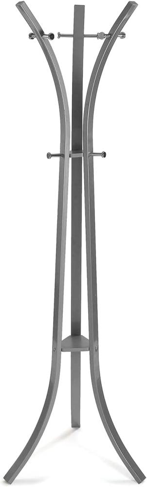 Versa Kiefer Minimalistischer Garderobenständer für den Eingangsbereich, mit 6 Haken oder Kleiderbügeln für Kleider, Maßnahmen (H x L x B) 175 x 58 x 58 cm, Metall, Farbe: Grau Bild 1