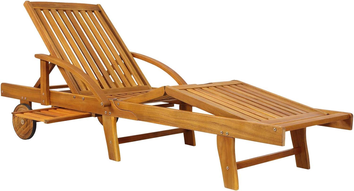 DEUBA Gartenliege Tami Sun Bäderliege aus Holz braun 200 cm, klappbar und verstellbar, Akazienholz Bild 1