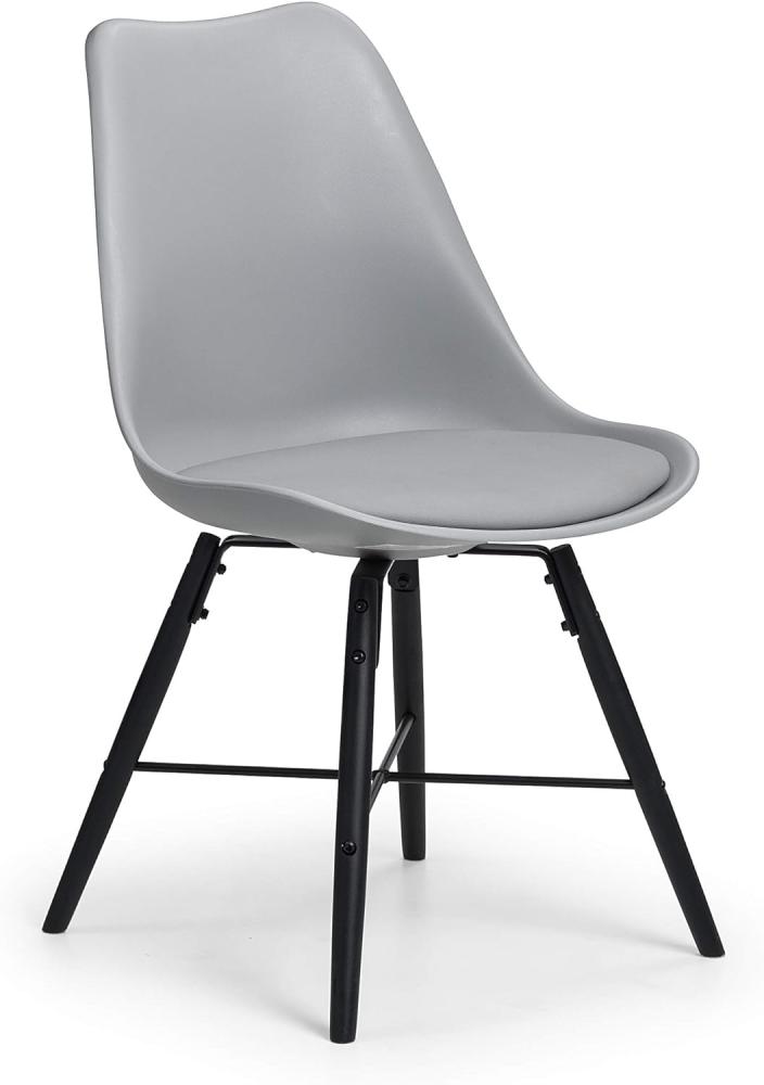 Julian Bowen Kari Esszimmerstühle, 2 Stück, Kunststoff Stoff, schwarz/grau, 2er-Set Bild 1