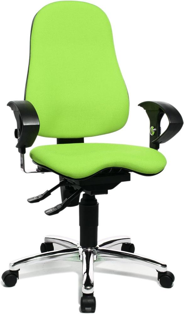 Topstar SI59UG05, Sitness 10 ergonomischer Bürostuhl, Schreibtischstuhl, inkl. höhenverstellbaren Armlehnen, Bezugsstoff apfelgrün Bild 1