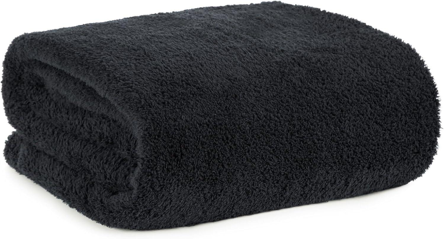 Dicke Wohndecke Kuscheldecke Sofadecke Tagesdecke Couchdecke Weiche Decke LORI schwarz 170x210 schwarz Bild 1