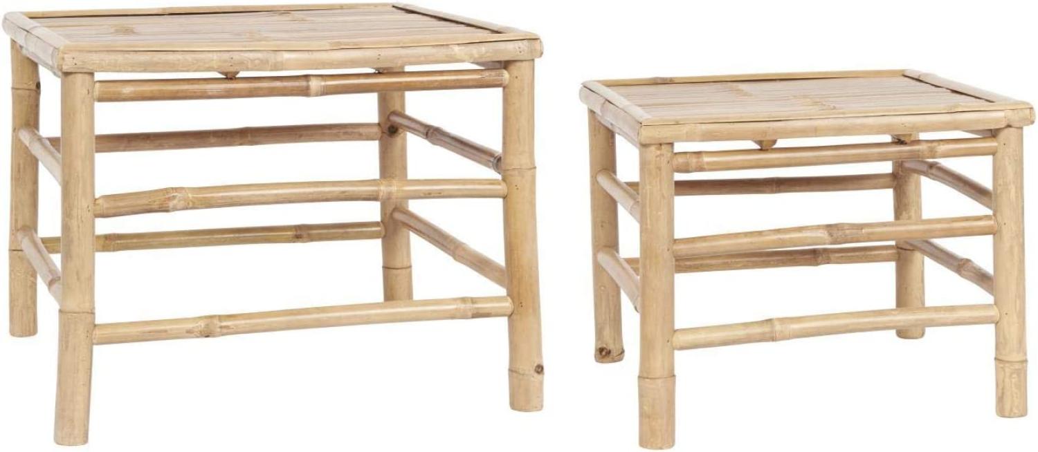 2 Beistelltische Tisch Couchtisch Bambus Quadratisch Ib Laursen 2295-00 Bild 1