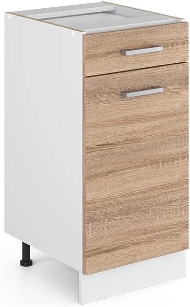 Vicco Küchenschrank R-Line Hängeschrank Unterschrank Küchenzeile Küchenunterschrank Arbeitsplatte, Möbel verfügbar in anthrazit und weiß (Sonoma ohne Arbeitsplatte, Schubunterschrank 40 cm) Bild 1