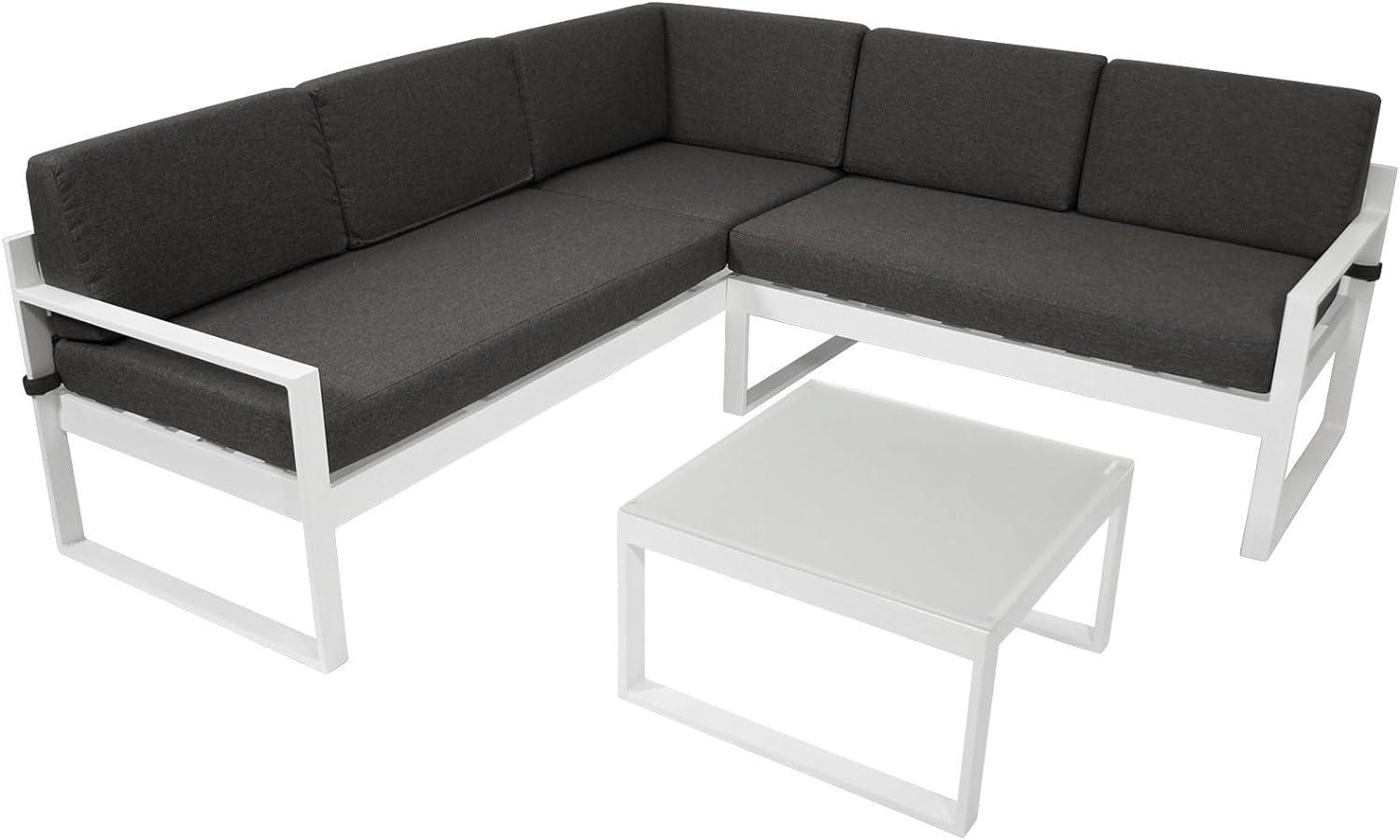 Lounge - Set ARESE, Aluminium weiss, Polster dunkelgrau Bild 1