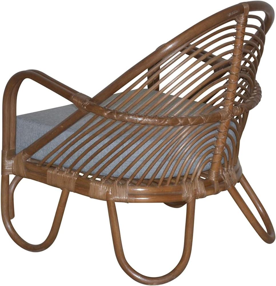 Relax-Sessel aus Rattan handgeflochten, braun gebeizt, inkl. Kissen Bild 1