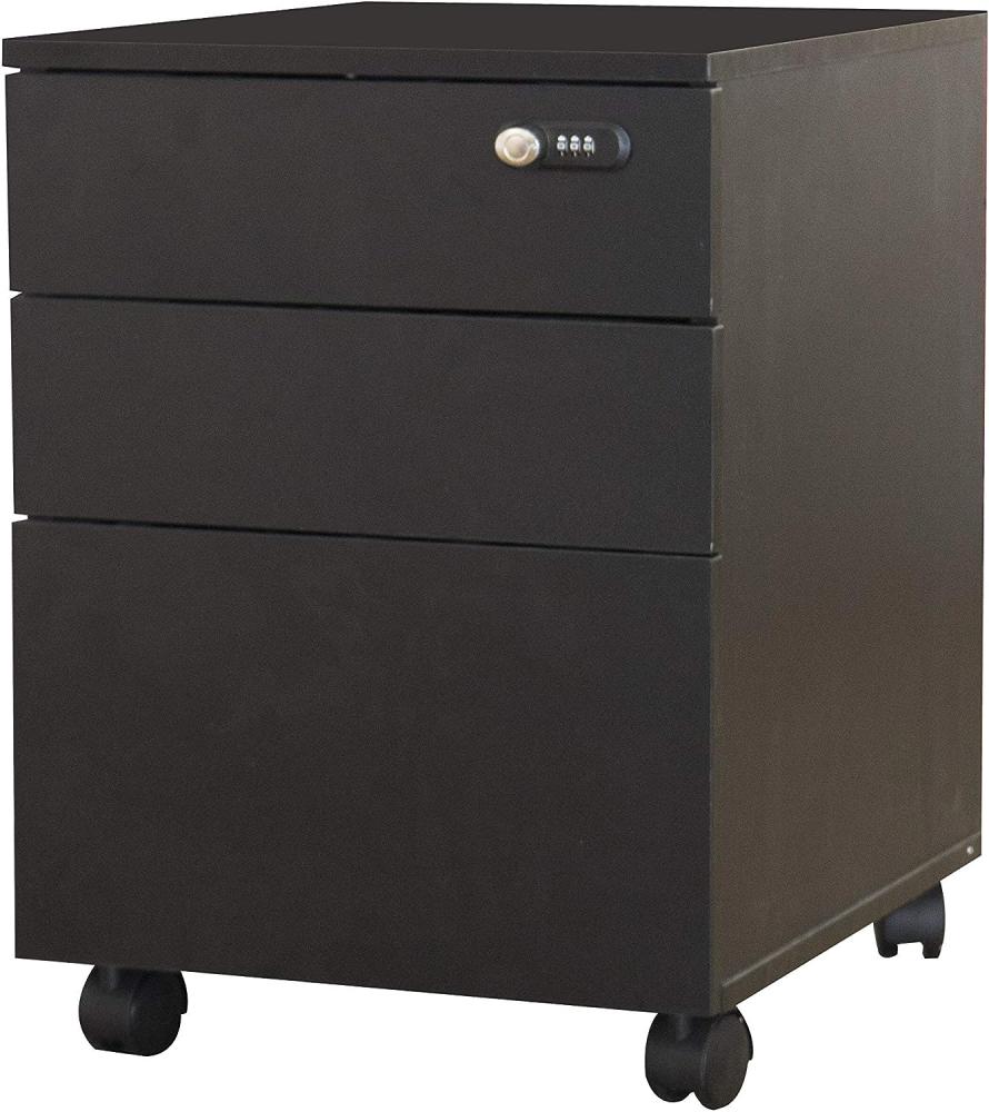 Rollcontainer abschließbar schwarz Büroschrank Schubladen Schrank Bürocontainer Bild 1