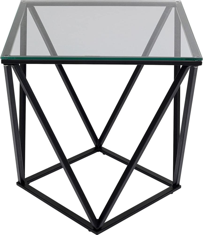 Kare Design Beistelltisch Cristallo Schwarz, Couchtisch, Glasplatte, minimalistisch, quadratisch, hochwertig, 50x50cm Bild 1