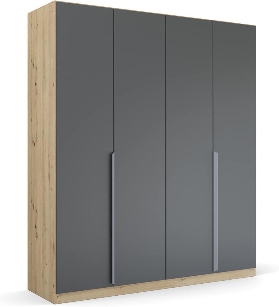 Kleiderschrank Drehtürenschrank Dark&Wood | 4-türig | grau metallic / Eiche Artisan | 181x210 Bild 1