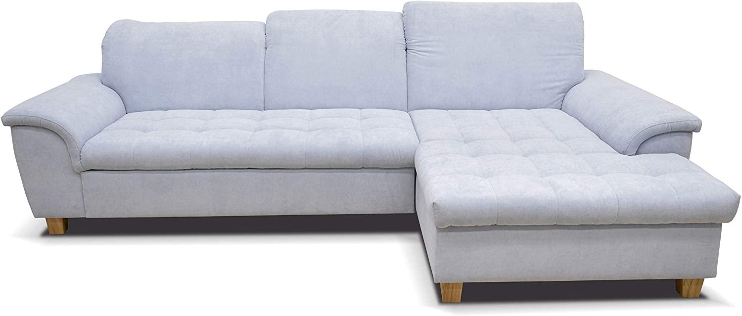 DOMO Ecksofa Franzi / Couch mit Schlaffunktion Bettkasten Rückenfunktion / 281x170x81 cm / Eckcouch in pastellblau (blau) Bild 1