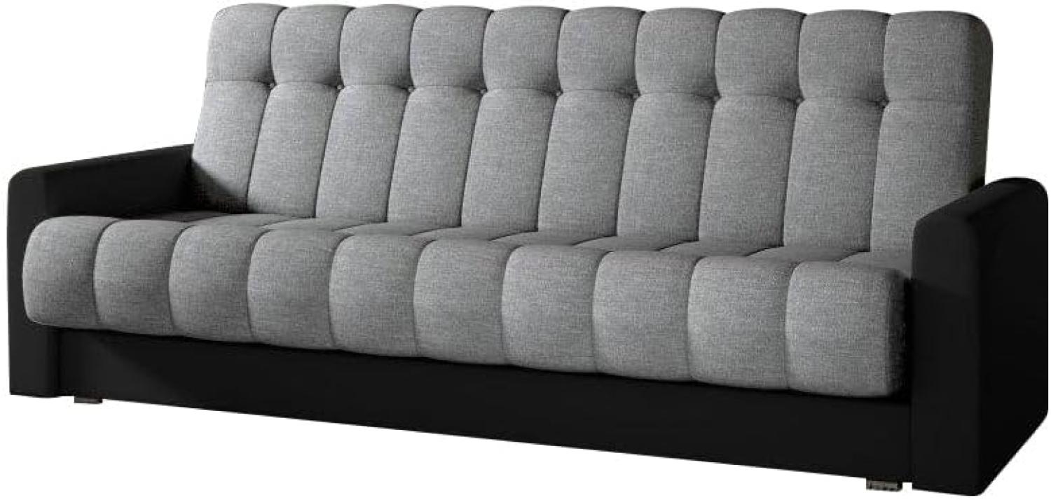 Designer Sofa Vido mit Schlaf- und Klappfunktion Schwarz/Grau Bild 1