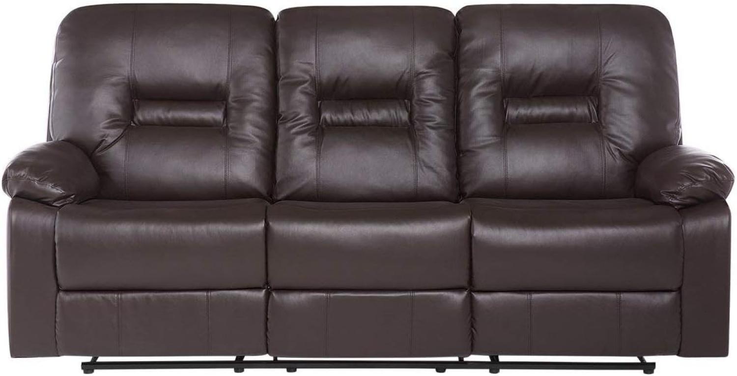 3-Sitzer Sofa Kunstleder braun verstellbar BERGEN Bild 1