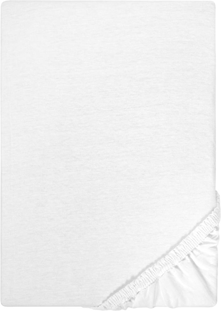 Castell 0077113 Jersey-Stretch Spannbetttuch (Matratzenhöhe max. 22 cm) (Baumwolle) 90x190 cm -> 100x200 cm, weiß Bild 1