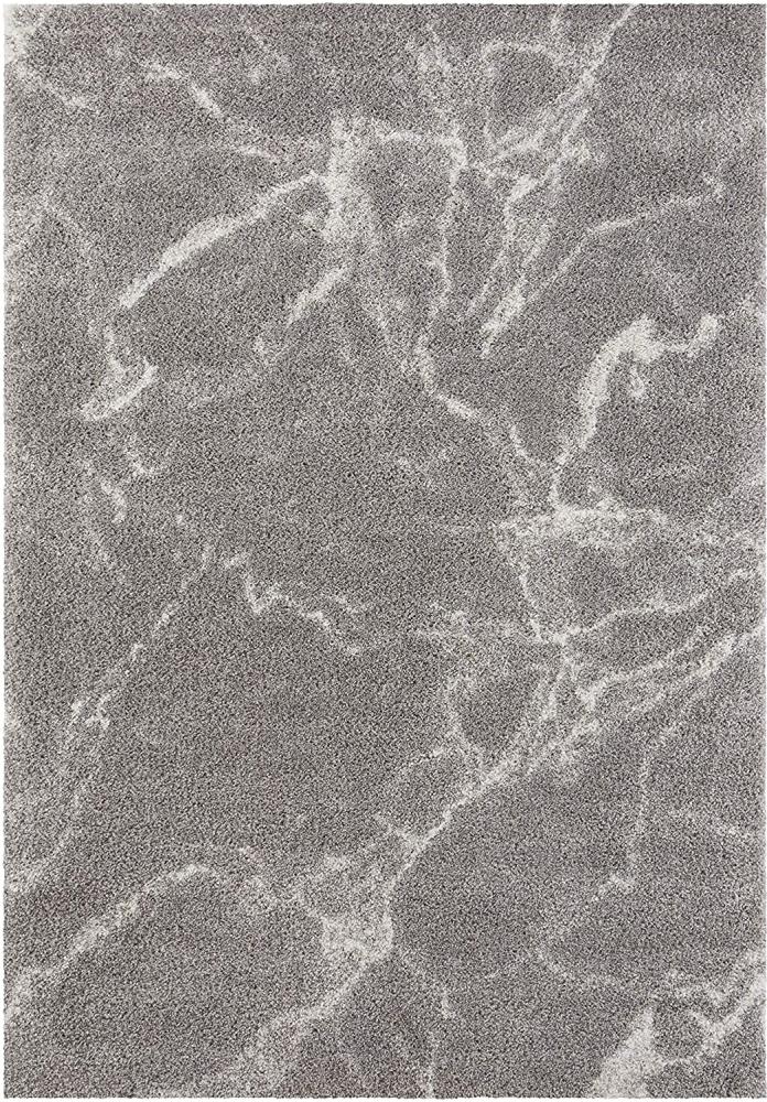 Hochflor Teppich MAYRIN Grau Creme 160x230 cm Bild 1