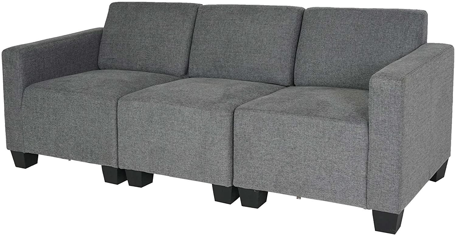 Modular 3-Sitzer Sofa Couch Lyon, Stoff/Textil ~ grau Bild 1