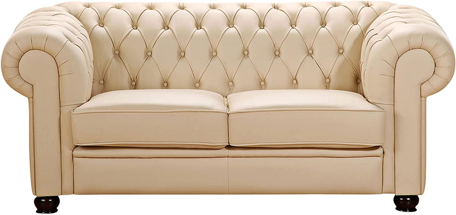 Chandler Sofa 2-Sitzer Polyurethan Beige Buche Nussbaumfarben Bild 1