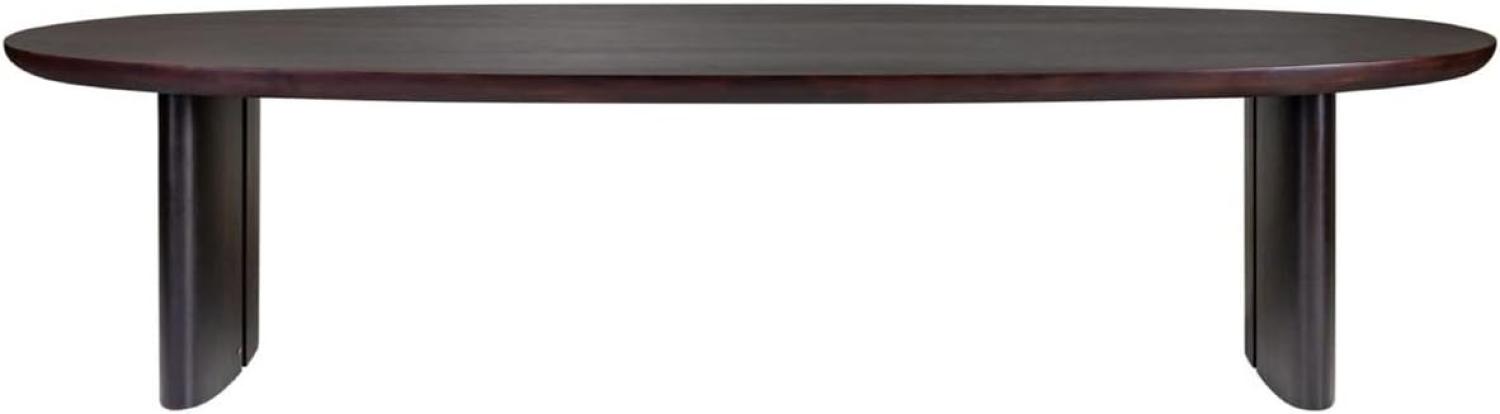 Casa Padrino Luxus Eukalyptusfurnier Esstisch Dunkelbraun - Verschiedene Größen - Ovaler Küchentisch - Massivholz Esszimmertisch - Luxus Esszimmermöbel Bild 1