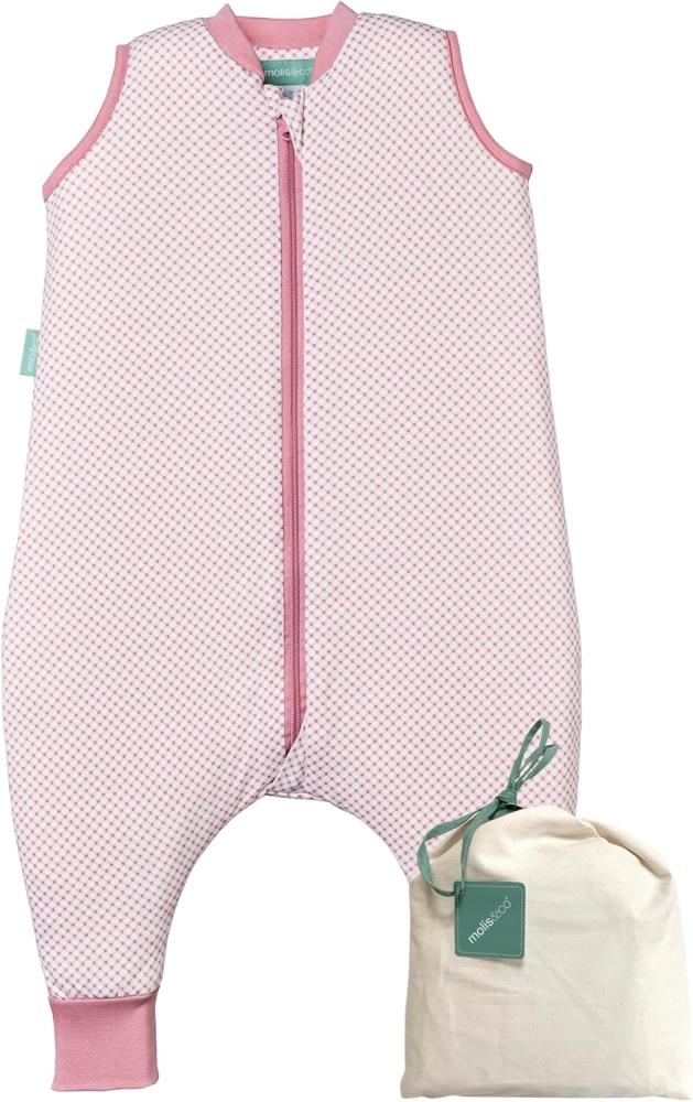 molis&co - Baby Schlafsack mit Füßen - Ideal für Frühling und Herbst - Babyschlafsack mit Füßen 1 tog - Leicht gepolstert - 100% Baumwolle (Oeko-TEX 100), Premium Qualität - Vichy Pink (70 cm) Bild 1