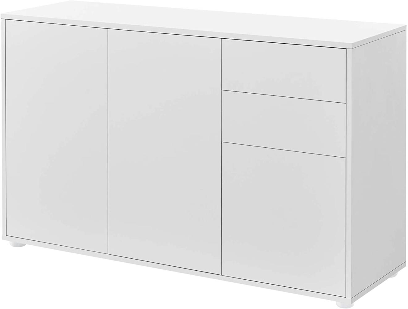 Sideboard Paarl 74x117x36 cm mit 2 Schubladen und 3 Türen Weiß matt [en. casa] Bild 1