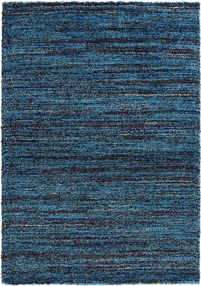 Hochflor Teppich Chic meliert blau 200x290 cm Bild 1