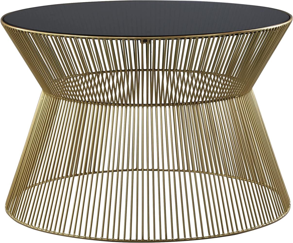 Couchtisch Ø 72x48 cm Gold/Schwarz aus Metall und Glas WOMO-Design Bild 1
