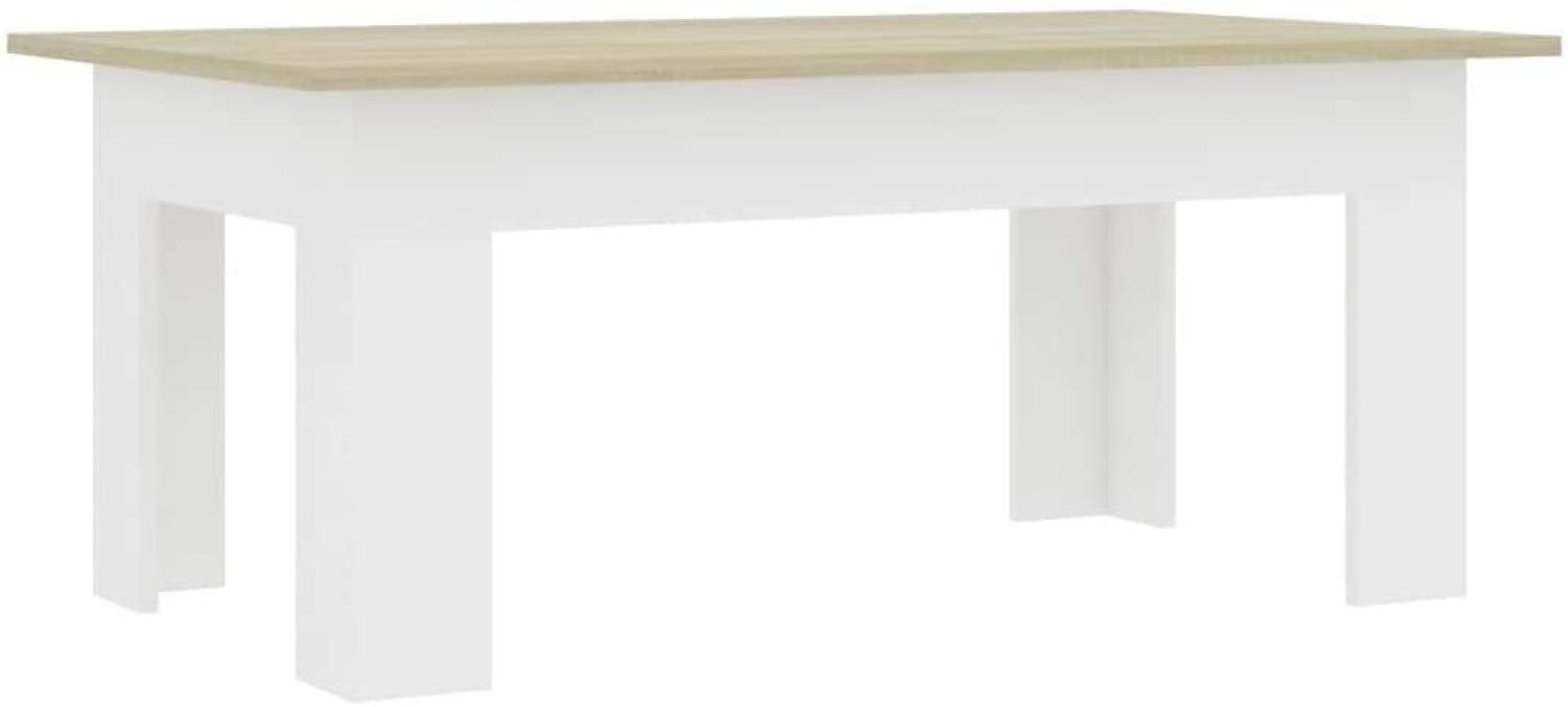 vidaXL Couchtisch Weiß Sonoma-Eiche 100×60×42 cm Spanplatte [801184] Bild 1