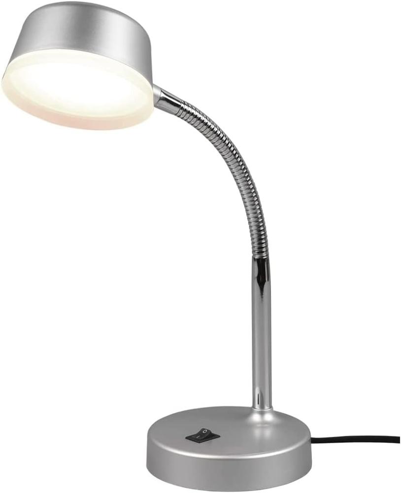 LED Schreibtischleuchte KIKO flexibel, Kunststoff Titan, 34cm hoch Bild 1