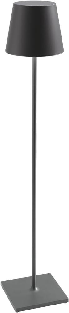 Zafferano Poldina Pro XXL - Dimmbare LED-Tischlampe aus Aluminium, Schutzart IP54, Innen-/Außenbereich, Kontaktladestation, Einstellbar H 150/81 / 69 cm, EU-Stecker (Dunkelgrau) Bild 1