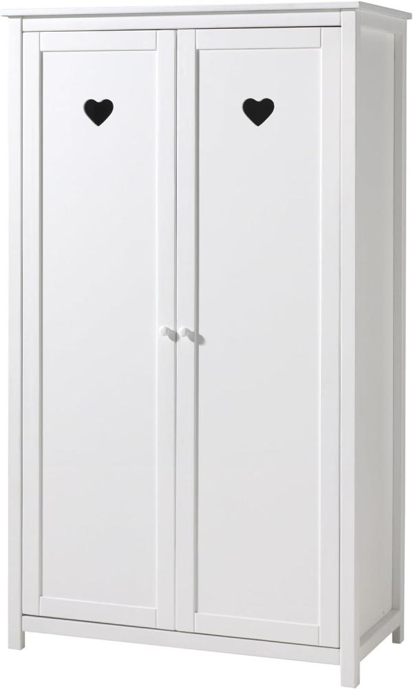 Kleiderschrank >AMORI< in Weiß aus Massiv Kiefer und MDF - 110x190,5x57 (BxHxT) Bild 1