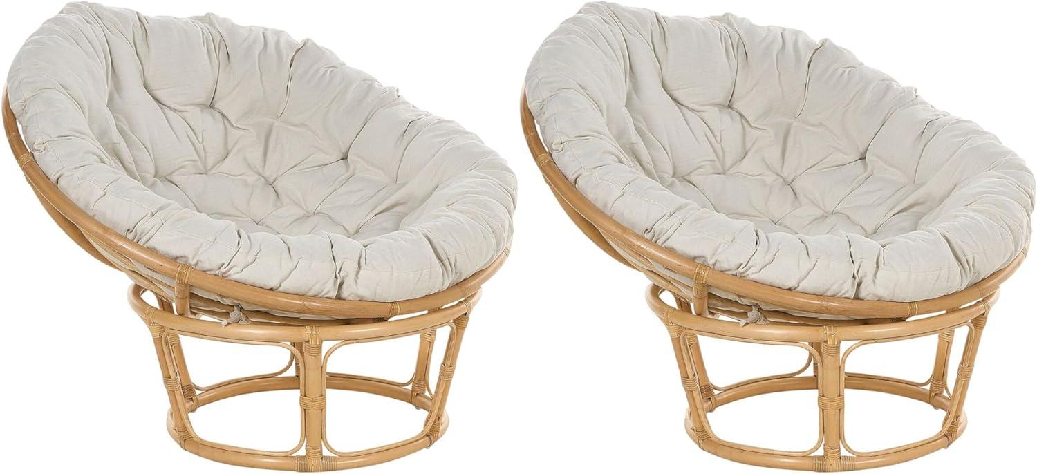 Set mit 2 Stühlen Rattan Helles Beige SALVO Bild 1