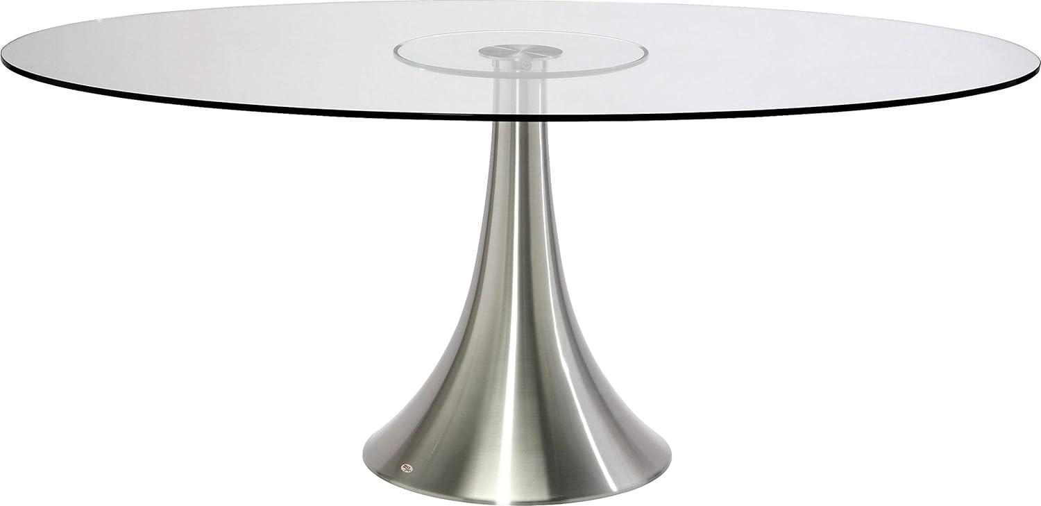 Kare Design Tisch Grande Possibilita 180x120cm, runder Esstisch, runder Glastisch,Aluminium, (H/B/T) 75x180x120cm Bild 1