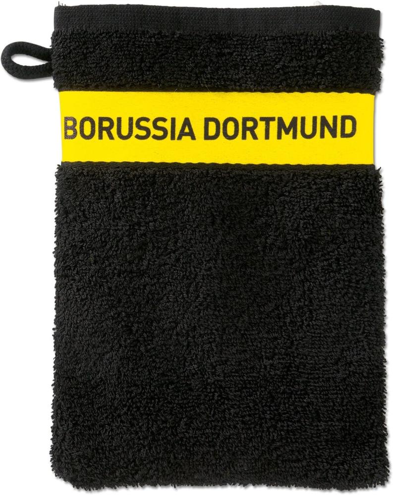 BVB Borussia Dortmund Waschhandschuh schwarz Bild 1
