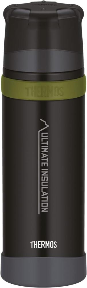 THERMOS MOUNTAIN BEVERAGE BOTTLE 0,75l, black, Thermosflasche Edelstahl mit Trinkbecher, 24 h heiß / 24 h kalt, leichte Outdoorflasche, robust, zerlegbarer Verschluss, BPA-frei Bild 1
