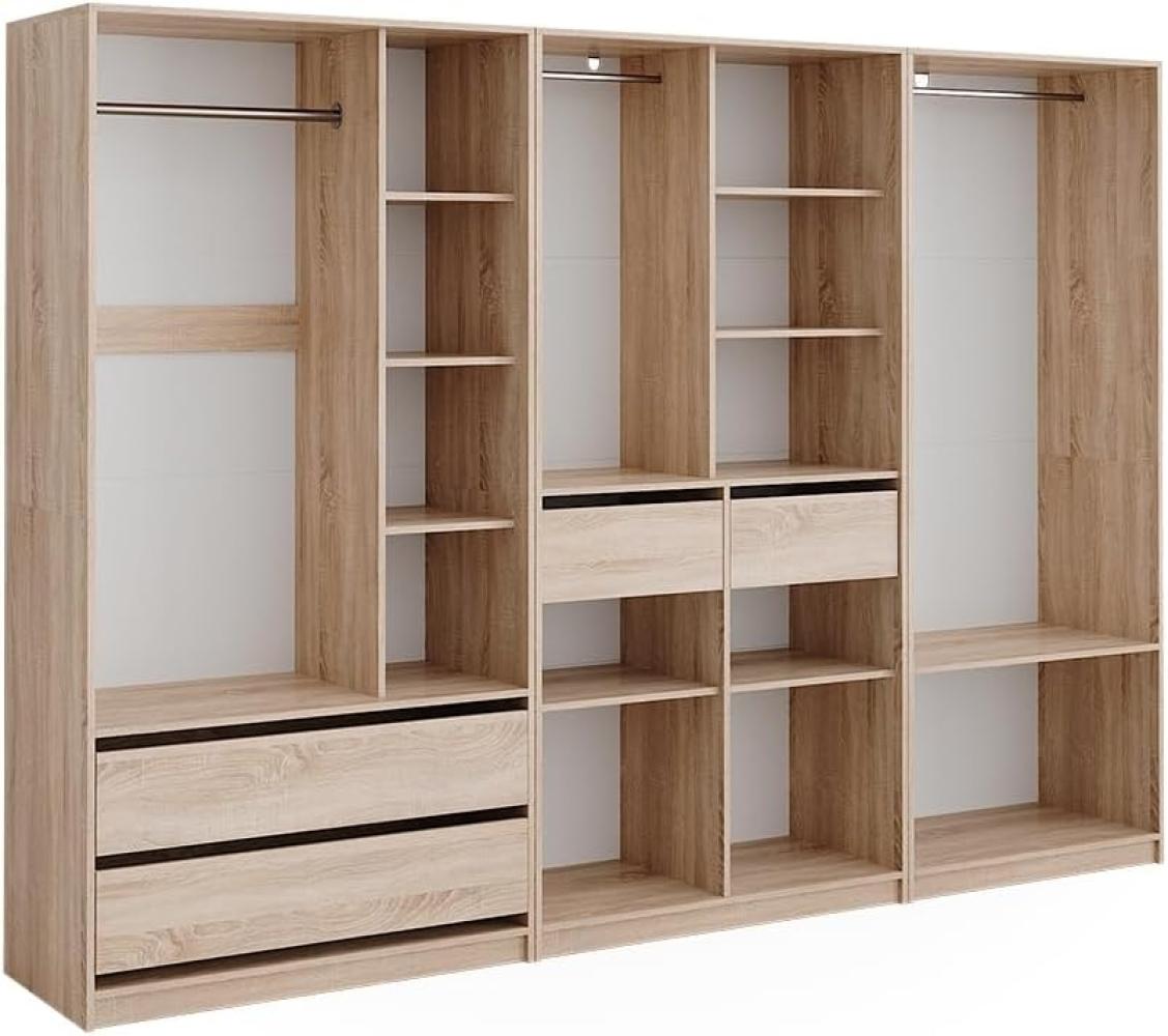 Vicco Kleiderschrank Elmo Sonoma 100 x 200 cm Set mit 3 Teile Bild 1