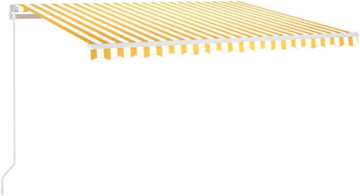 vidaXL Gelenkarmmarkise Automatisch 450x300 cm Gelb und Weiß Bild 1