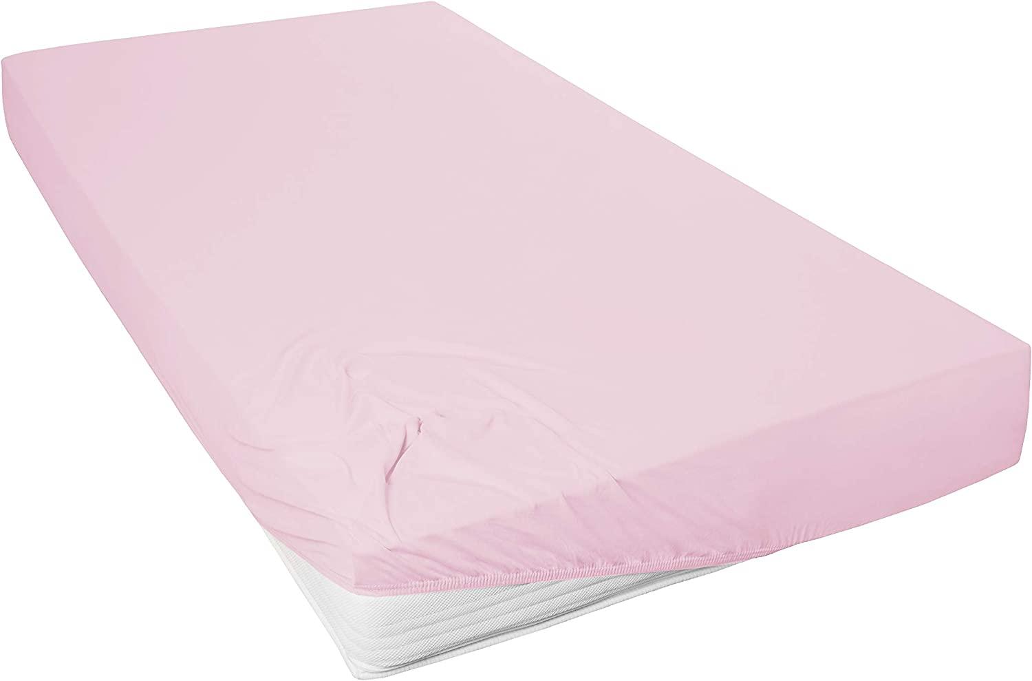 Vario Jersey-Spannbetttuch rosa, 100 x 200 cm Bild 1