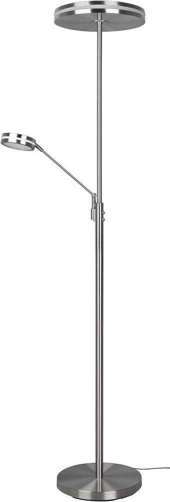 Großer LED Deckenfluter FRANKLIN mit Lesearm, Höhe 181cm, Silber Bild 1